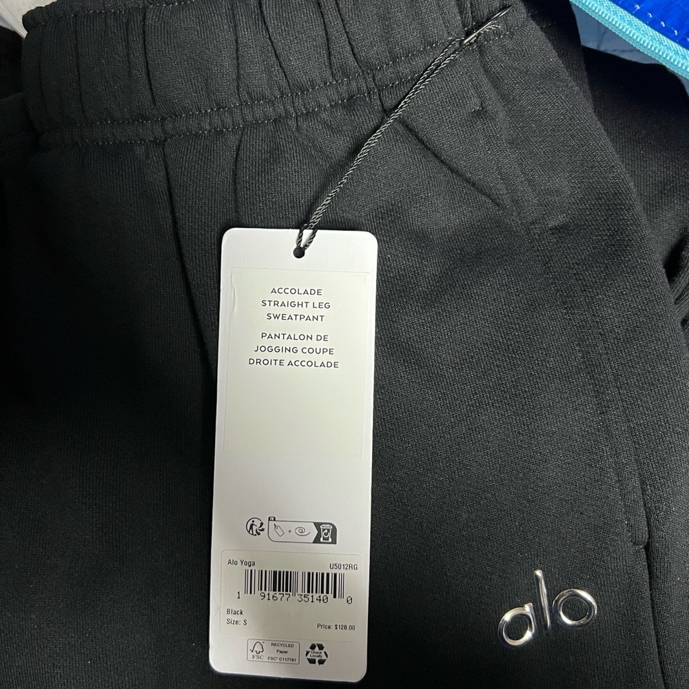 Alo Accolade Straight Leg Sweatpants Black U5012RG - Picture 7 of 8